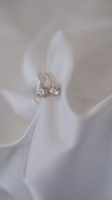 GRACE - Single-Drop Crystal Wedding Earring - Gold