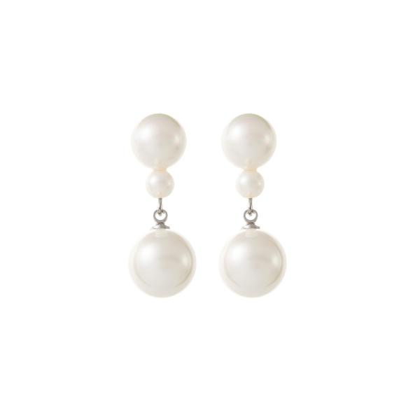 ELLERY - CLASSIC PEARL WEDDING EARRINGS - SILVER – AMELIE GEORGE PTY LTD