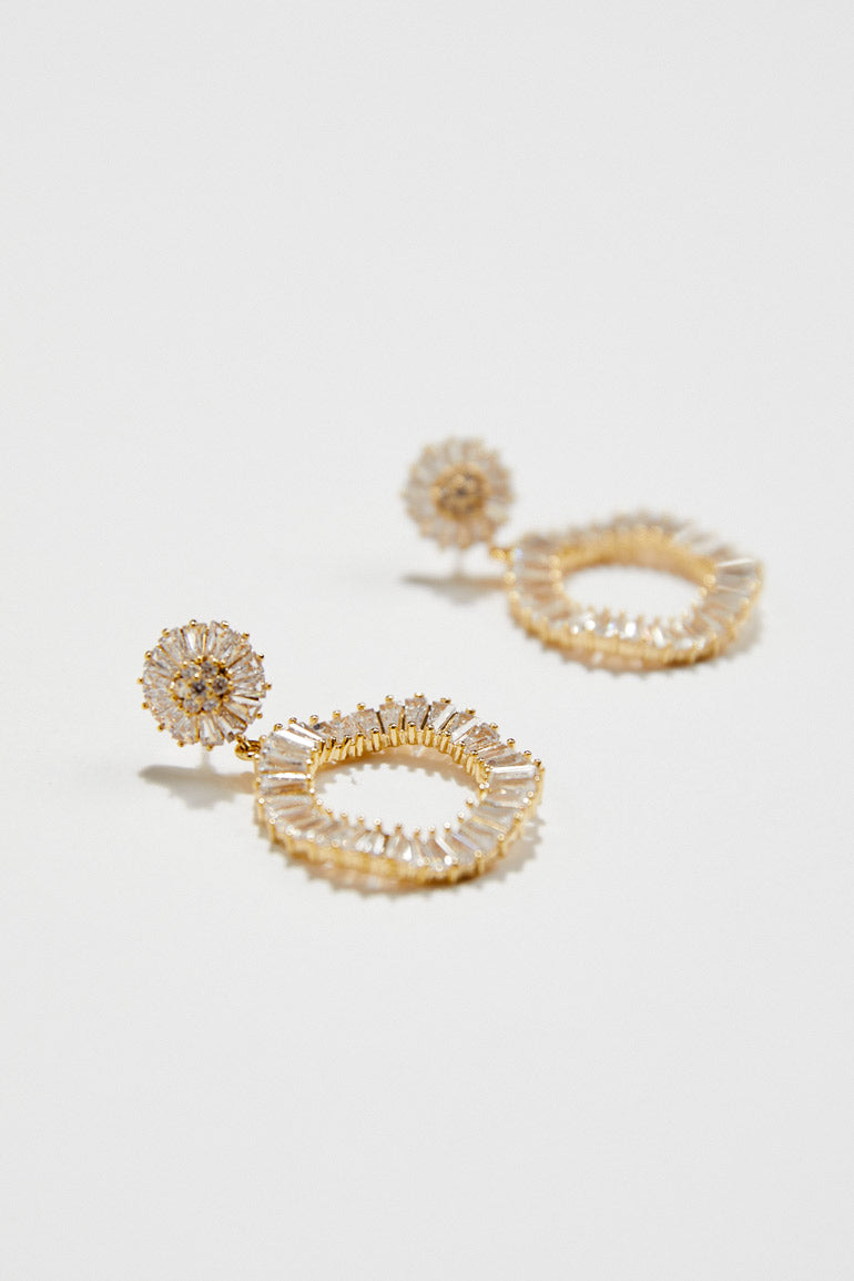 WILLOW - Gold Statement Diamond Earrings Wedding – AMELIE GEORGE PTY LTD