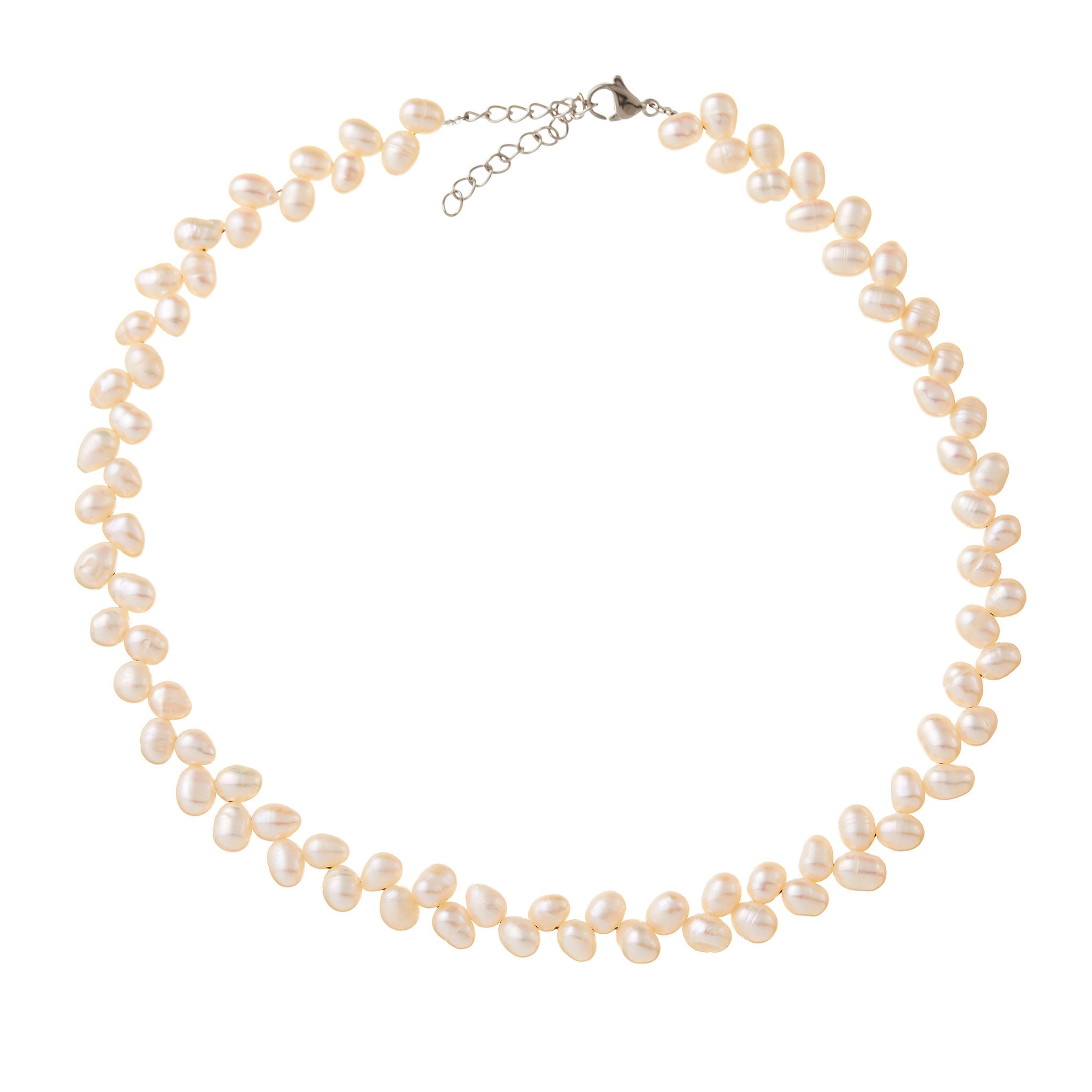 NINA - PEARL CHOCKER NECKLACE - SILVER – AMELIE GEORGE PTY LTD